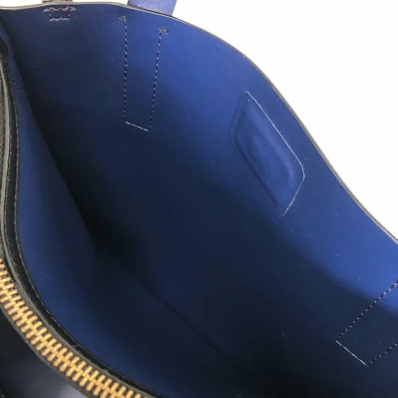 Kate Spade Black & Blue Top Handle Leather Tote Bag - Picture 13 of 16